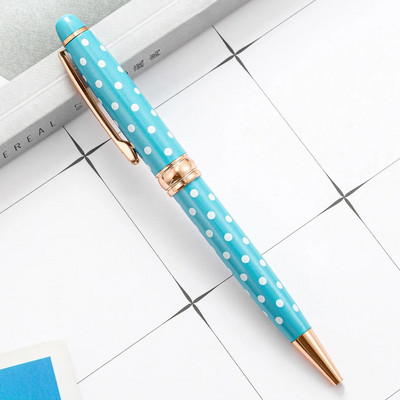 1 Pieces Creative Dot Γυναικείο στυλό Business Metal Office Rotate Pens Σχολική επιστολή Είδη γραφείου