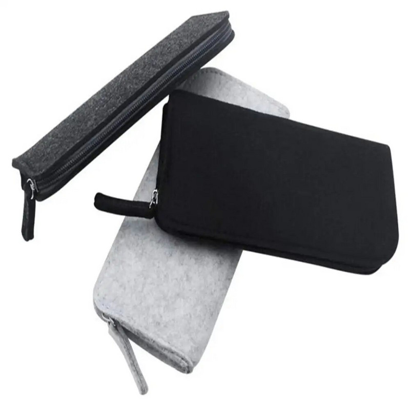 Minimālistisks filca zīmuļu futrālis Zīmuļu soma Skolas biroja piederumi Kancelejas piederumi Pārnēsājami mīksta filca auduma maisiņi Aplauzuma maisiņi Zīmuļu kastīte
