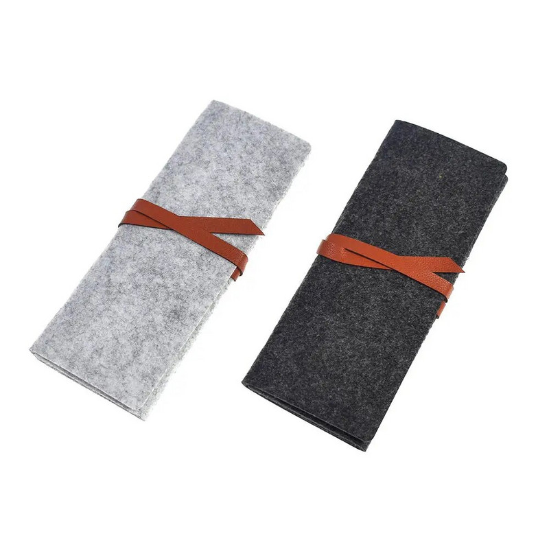 Minimālistisks filca zīmuļu futrālis Zīmuļu soma Skolas biroja piederumi Kancelejas piederumi Pārnēsājami mīksta filca auduma maisiņi Aplauzuma maisiņi Zīmuļu kastīte