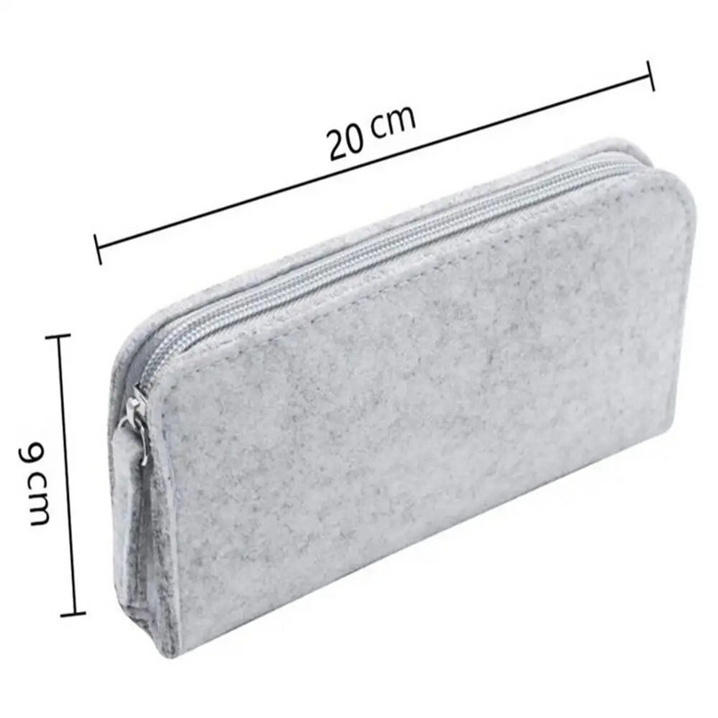 Minimālistisks filca zīmuļu futrālis Zīmuļu soma Skolas biroja piederumi Kancelejas piederumi Pārnēsājami mīksta filca auduma maisiņi Aplauzuma maisiņi Zīmuļu kastīte