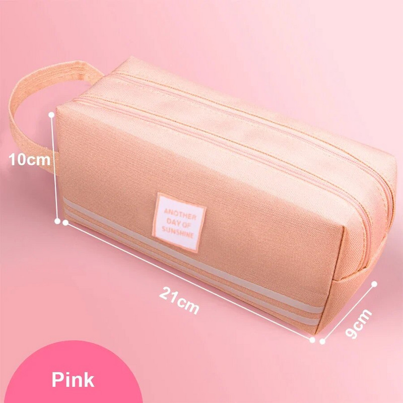 Μολυποθήκες Μεγάλης χωρητικότητας Απλές πάνινες τσάντες διπλής στρώσης για κορίτσια Σχολικές προμήθειες γραφική ύλη