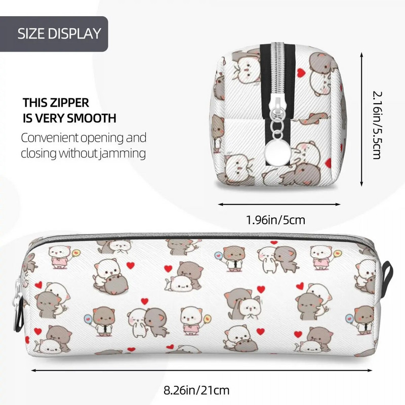 Virsiku ja Goma kassi pliiatsiümbris Armas multifilm Mocha Mochi pliiatsikarbis kotid Tüdruk Poiss Suure mahutavusega Õpilastele Koolikingitused Pliiatsid