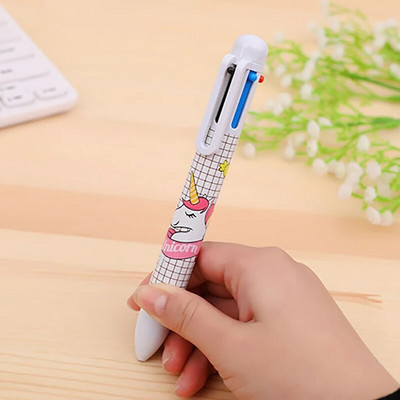 1 gabals Lytwtw rakstāmpiederumi skolas piederumi 6 krāsu vienradža pildspalvas Daudzkrāsu lodīšu pildspalva Daudzfunkcionāla biroja radošā pildspalva bērniem