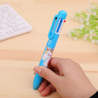 1 gabals Lytwtw rakstāmpiederumi skolas piederumi 6 krāsu vienradža pildspalvas Daudzkrāsu lodīšu pildspalva Daudzfunkcionāla biroja radošā pildspalva bērniem