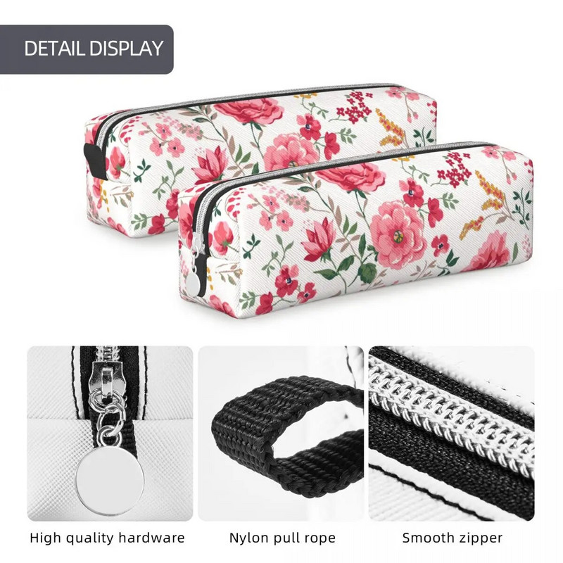 Szórakoztató, divatos, varrat nélküli virágos tolltartók Rózsaszín virágok Tolltartók Tolltartók Tanulói tolltáskák Iskolai kellékek Ajándék írószerek