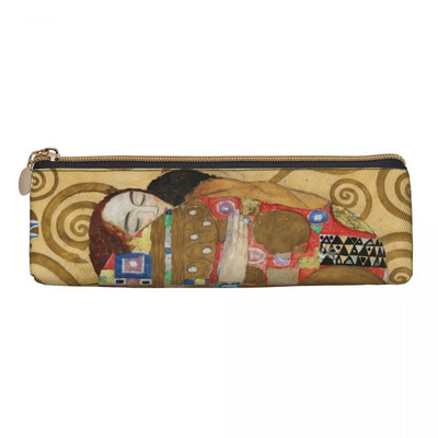 Gustav Klimti kolmnurkne pliiatsikott Suvila Aed Prindikool Suure mahutavusega tõmblukuga pliiatsikarp teismelistele Retro nahast pliiatsi kott