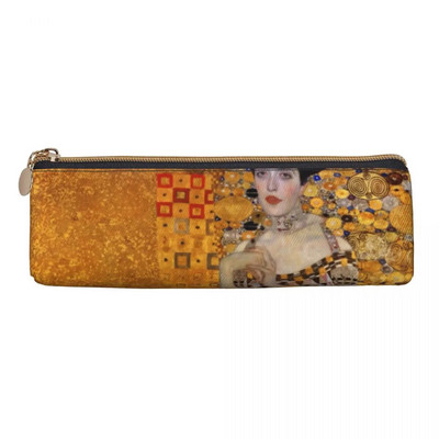 Gustav Klimti kolmnurkne pliiatsikott Suvila Aed Prindikool Suure mahutavusega tõmblukuga pliiatsikarp teismelistele Retro nahast pliiatsi kott