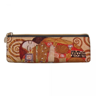 Gustav Klimti kolmnurkne pliiatsikott Suvila Aed Prindikool Suure mahutavusega tõmblukuga pliiatsikarp teismelistele Retro nahast pliiatsi kott