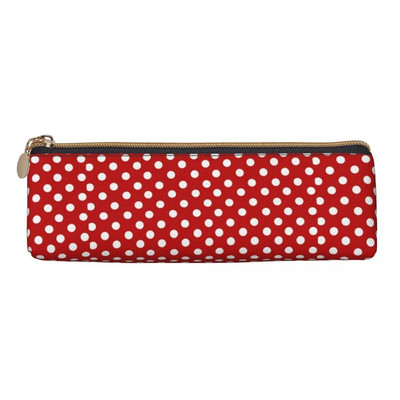 Roșu cu buline albe Husă pentru creion Girly Kawaii Copii Încântător Husă pentru creion Înapoi la școală Organizator de papetărie