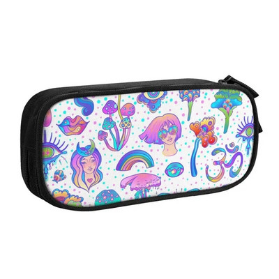 Сладки психеделични вълшебни гъби, калъфи за моливи за момичета, момчета, персонализирана голяма чанта за съхранение, кутия за химикалки, училищни аксесоари