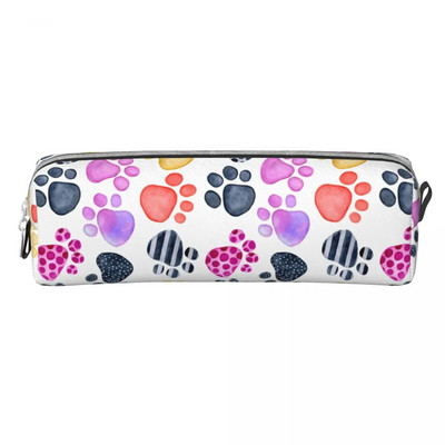 Krāsainas kaķa ķepas dzīvnieku apdrukas Penāļi Leoparda pildspalvu turētājs Somas Meitene Zēns Liela glabātuve Skolēni Skolas kosmētikas zīmuļi