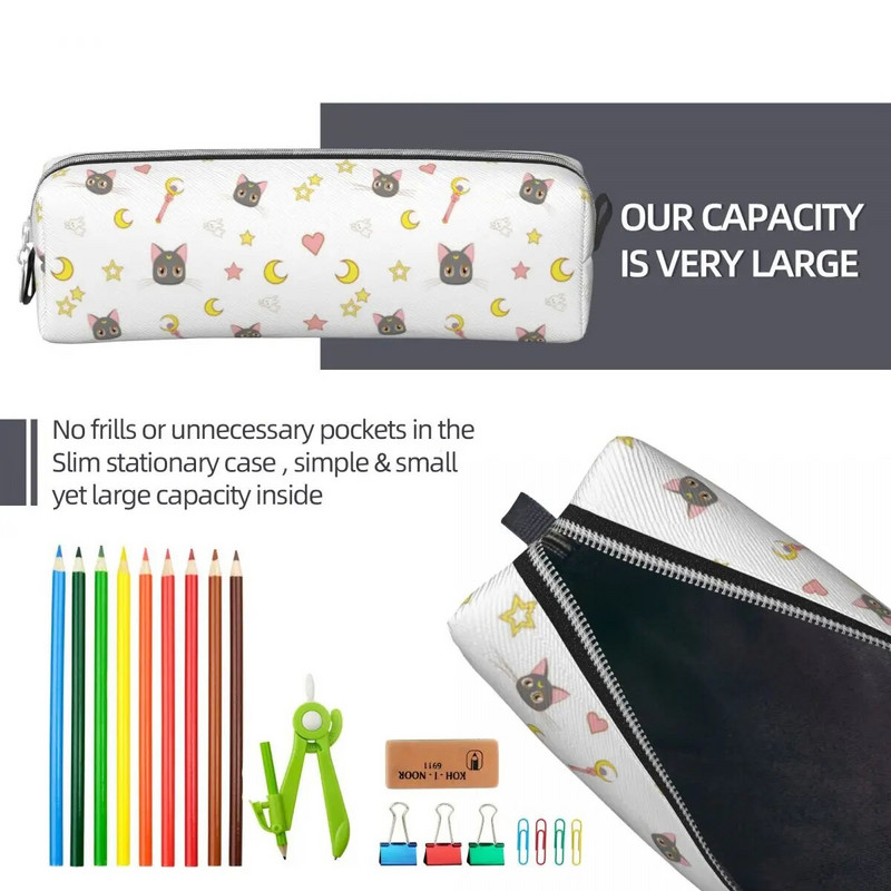 Anime Moon kassi pliiatsikarbid Armsad armsad multifilmi pliiatsikarp kotid tüdrukud poisid suur panipaik õpilastele kooli kosmeetika pliiatsikarp