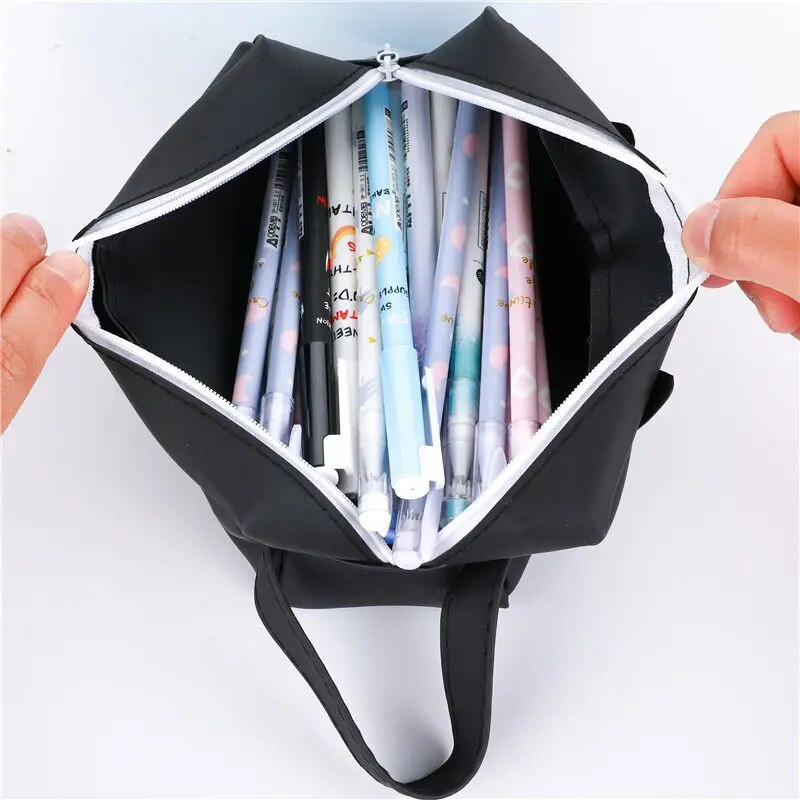 Radošie Kawaii kaķu skolas zīmuļu futrāļi maisiņi Jauki gēla pildspalva liela ietilpība kastītes maisiņš Stacionārie piederumi Birojs skolai 04892