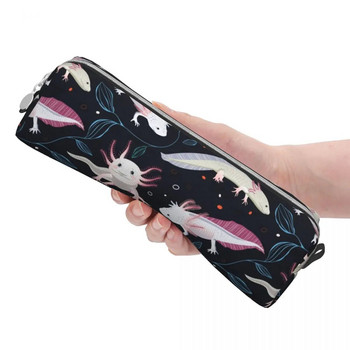 Χαριτωμένη μολυβοθήκη Axolotl Salamander Animal Pencil Box Θήκη στυλό για μαθητικές τσάντες μεγάλων αποθηκευτικών ειδών Μαθητικό σχολείο με φερμουάρ επιστολόχαρτο