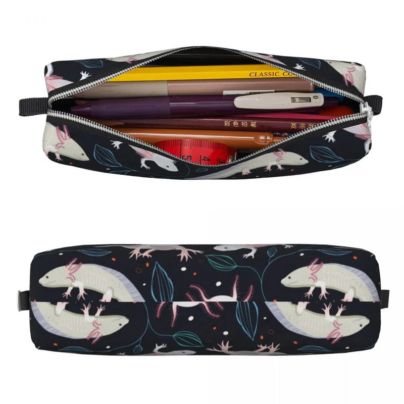 Jauks Axolotl zīmuļu futrālis Salamander dzīvnieku zīmuļu kastītes pildspalvu turētājs studentu lielajām uzglabāšanas somām Studentu skolas rāvējslēdzēja kancelejas piederumi