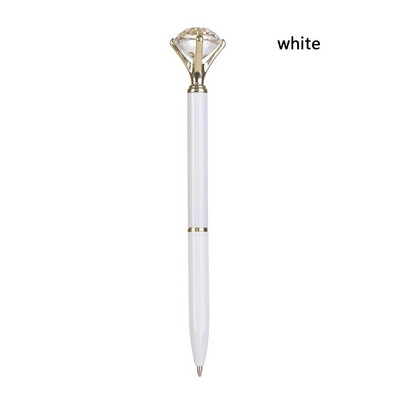 1PC Creative LED Light Big Diamond Metal Ballpoint Glitter Crystal Pen Metal Case Carat Diamond Ball Pen Stationery Writingering