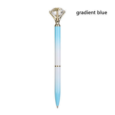 1PC Creative LED Light Big Diamond Metal Ballpoint Glitter Crystal Pen Metal Case Carat Diamond Ball Pen Stationery Writingering