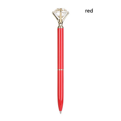 1PC Creative LED Light Big Diamond Metal Ballpoint Glitter Crystal Pen Metal Case Carat Diamond Ball Pen Stationery Writingering
