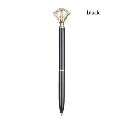 1PC Creative LED Light Big Diamond Metal Ballpoint Glitter Crystal Pen Metal Case Carat Diamond Ball Pen Stationery Writingering