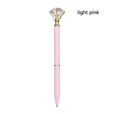 1PC Creative LED Light Big Diamond Metal Ballpoint Glitter Crystal Pen Metal Case Carat Diamond Ball Pen Stationery Writingering