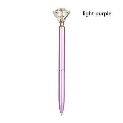 1PC Creative LED Light Big Diamond Metal Ballpoint Glitter Crystal Pen Metal Case Carat Diamond Ball Pen Stationery Writingering