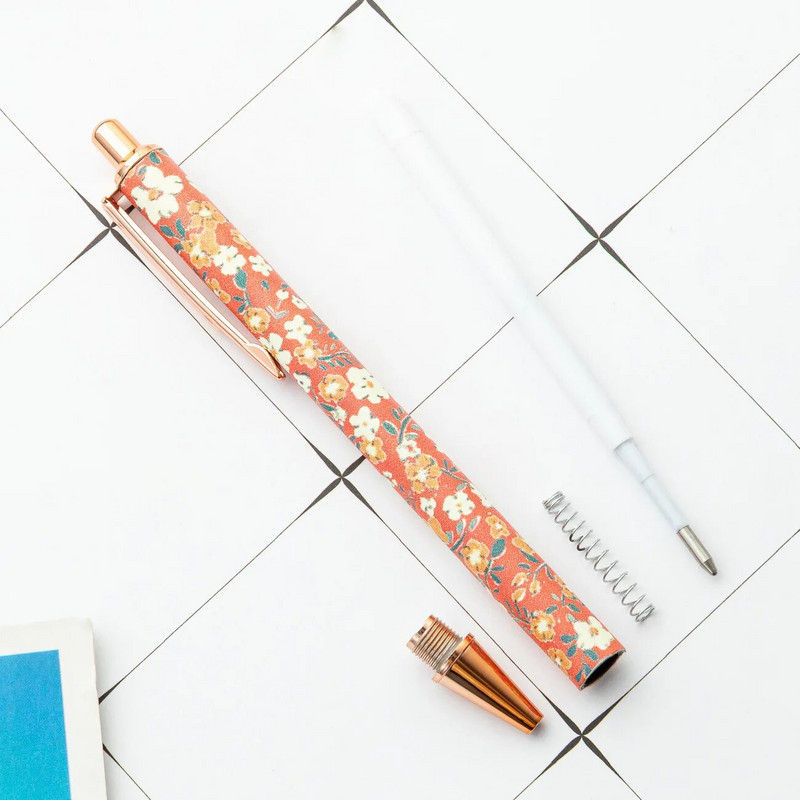 1 gabals Lytwtw lodīšu pildspalva Creative Ins Flowers Pen Metāla kancelejas preces skolas biroja piederumi