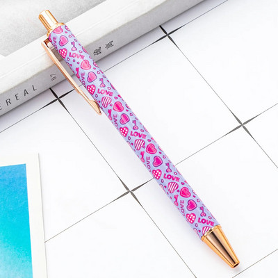 1 gabals Lytwtw lodīšu pildspalva, radoša daudzkrāsaina mīlestības pildspalva, metāla kancelejas piederumi skolas kancelejas piederumi