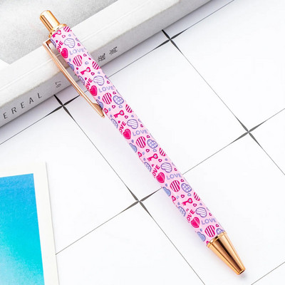 1 gabals Lytwtw lodīšu pildspalva, radoša daudzkrāsaina mīlestības pildspalva, metāla kancelejas piederumi skolas kancelejas piederumi