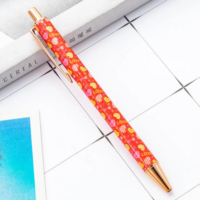 1 gabals Lytwtw lodīšu pildspalva, radoša daudzkrāsaina mīlestības pildspalva, metāla kancelejas piederumi skolas kancelejas piederumi