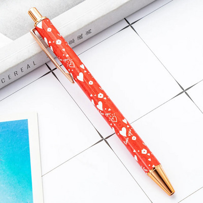 1 gabals Lytwtw lodīšu pildspalva, radoša daudzkrāsaina mīlestības pildspalva, metāla kancelejas piederumi skolas kancelejas piederumi