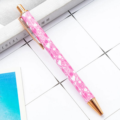 1 gabals Lytwtw lodīšu pildspalva, radoša daudzkrāsaina mīlestības pildspalva, metāla kancelejas piederumi skolas kancelejas piederumi