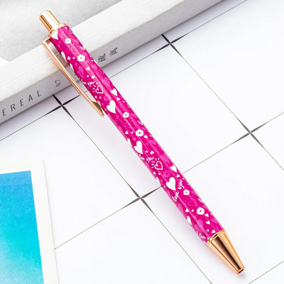 1 gabals Lytwtw lodīšu pildspalva, radoša daudzkrāsaina mīlestības pildspalva, metāla kancelejas piederumi skolas kancelejas piederumi