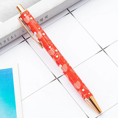 1 gabals Lytwtw lodīšu pildspalva, radoša daudzkrāsaina mīlestības pildspalva, metāla kancelejas piederumi skolas kancelejas piederumi