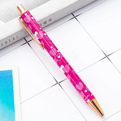 1 gabals Lytwtw lodīšu pildspalva, radoša daudzkrāsaina mīlestības pildspalva, metāla kancelejas piederumi skolas kancelejas piederumi