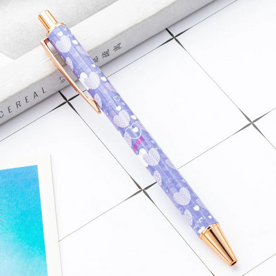 1 gabals Lytwtw lodīšu pildspalva, radoša daudzkrāsaina mīlestības pildspalva, metāla kancelejas piederumi skolas kancelejas piederumi