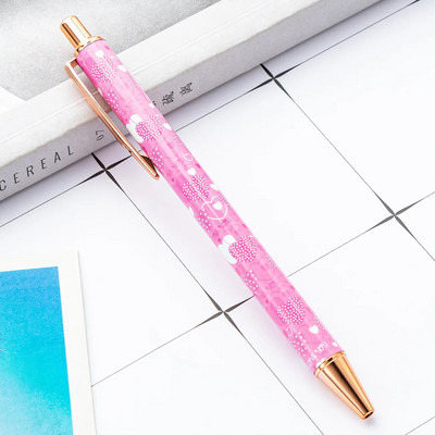 1 gabals Lytwtw lodīšu pildspalva, radoša daudzkrāsaina mīlestības pildspalva, metāla kancelejas piederumi skolas kancelejas piederumi