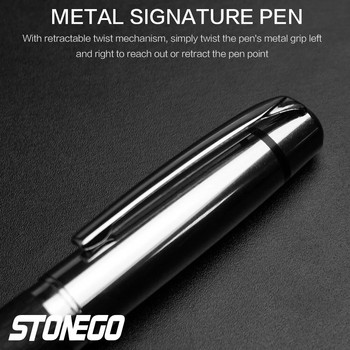 Δερμάτινο στυλό STONEGO PU Αντιολισθητικό πτυσσόμενο στυλό Rollerball Smooth γραφής Roller Ball Pen Elegant Executive Pen