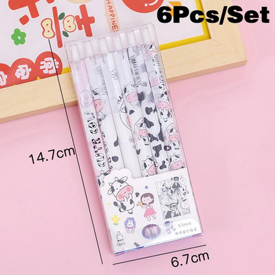 6gab/komplekts karikatūra 0,5mm zila nospiežama dzēšama gēla pildspalva maģiska berze Viegli dzēšama pildspalva radošās skolas studentu rakstāmpiederumi