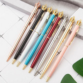 Ellen Brook 1 Gb Skaista kristāla spīdīga metāla kroņa lodīšu pildspalva Interesanti bumbu skolas biroja kancelejas piederumi