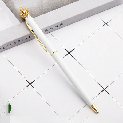 Ellen Brook 1 Gb Skaista kristāla spīdīga metāla kroņa lodīšu pildspalva Interesanti bumbu skolas biroja kancelejas piederumi