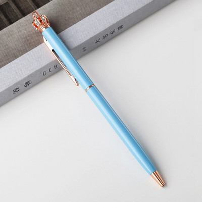 Ellen Brook 1 Gb Skaista kristāla spīdīga metāla kroņa lodīšu pildspalva Interesanti bumbu skolas biroja kancelejas piederumi