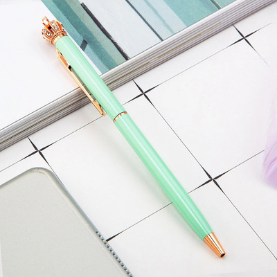 Ellen Brook 1 Gb Skaista kristāla spīdīga metāla kroņa lodīšu pildspalva Interesanti bumbu skolas biroja kancelejas piederumi