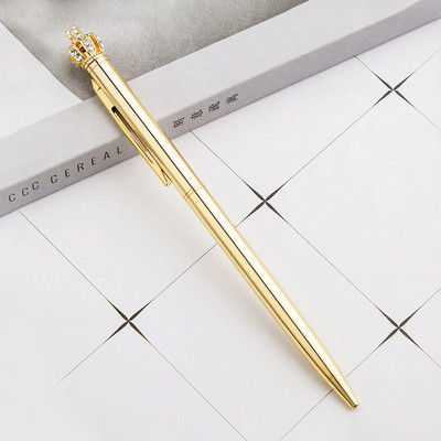 Ellen Brook 1 Gb Skaista kristāla spīdīga metāla kroņa lodīšu pildspalva Interesanti bumbu skolas biroja kancelejas piederumi