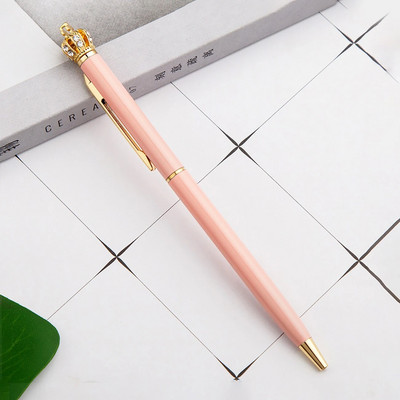 Ellen Brook 1 Gb Skaista kristāla spīdīga metāla kroņa lodīšu pildspalva Interesanti bumbu skolas biroja kancelejas piederumi