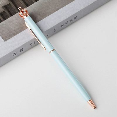 Ellen Brook 1 Gb Skaista kristāla spīdīga metāla kroņa lodīšu pildspalva Interesanti bumbu skolas biroja kancelejas piederumi