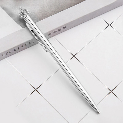 Ellen Brook 1 Gb Skaista kristāla spīdīga metāla kroņa lodīšu pildspalva Interesanti bumbu skolas biroja kancelejas piederumi