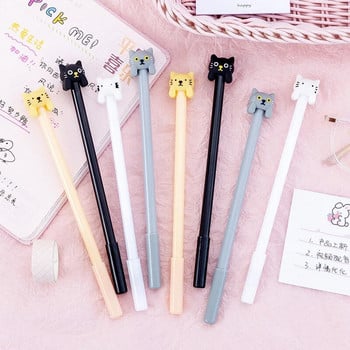 1 брой Lytwtw\'s Cute Creative Cartoon Cat Gel Ink Pens Kawaii Cartoon Канцеларски материали Гел химикалка за офис ученически пособия