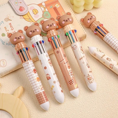 Kawaii Pig Bear Gel Pen Училищни канцеларски консумативи Подарък 0,35 mm Синьо черно мастило Корейски канцеларски материали