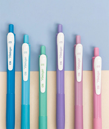 20 цветни мастила Винтидж Гелова писалка Ретро дизайн Гладка 0,5 mm Студентска химикалка Консумативи за писане Канцеларски материали