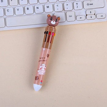 Kawaii Bear Cartoon Silicone 10 Colors Chunky Pen Ballpoint Σχολική προμήθειες γραφείου Χαρτικά δώρου